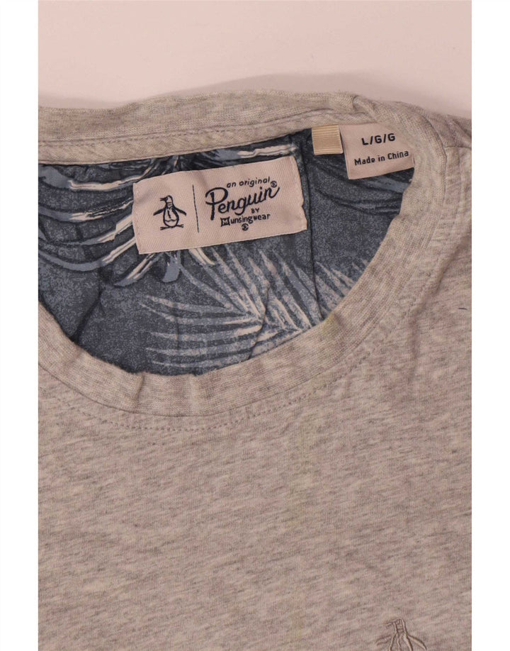 Ανδρικό T-Shirt Penguin Top μεγάλο γκρι βαμβακερό