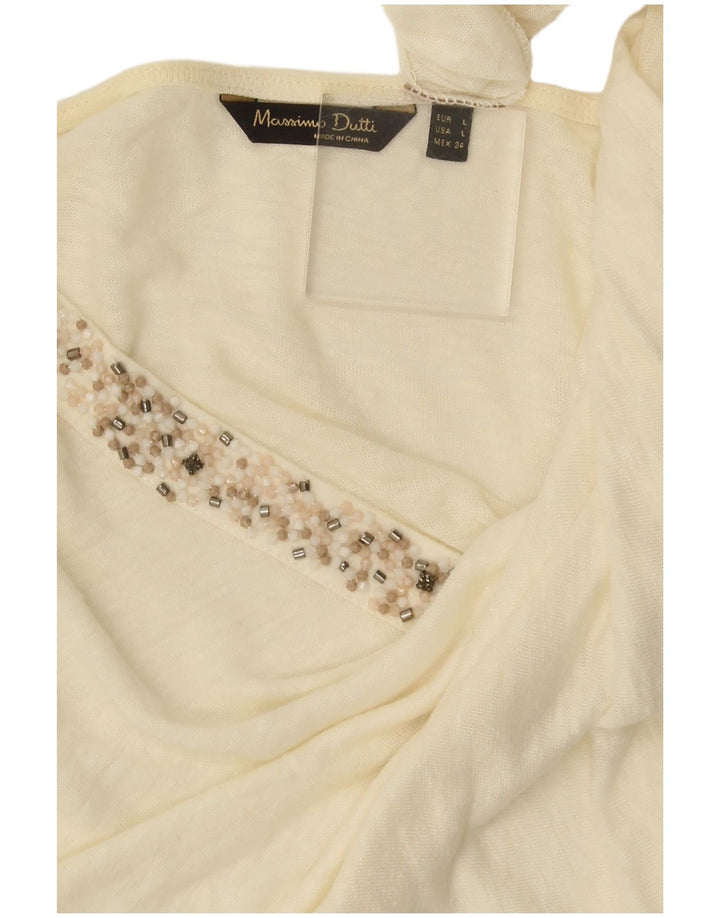 Massimo Dutti Γυναικείο T-Shirt Top UK 14 Large Off White