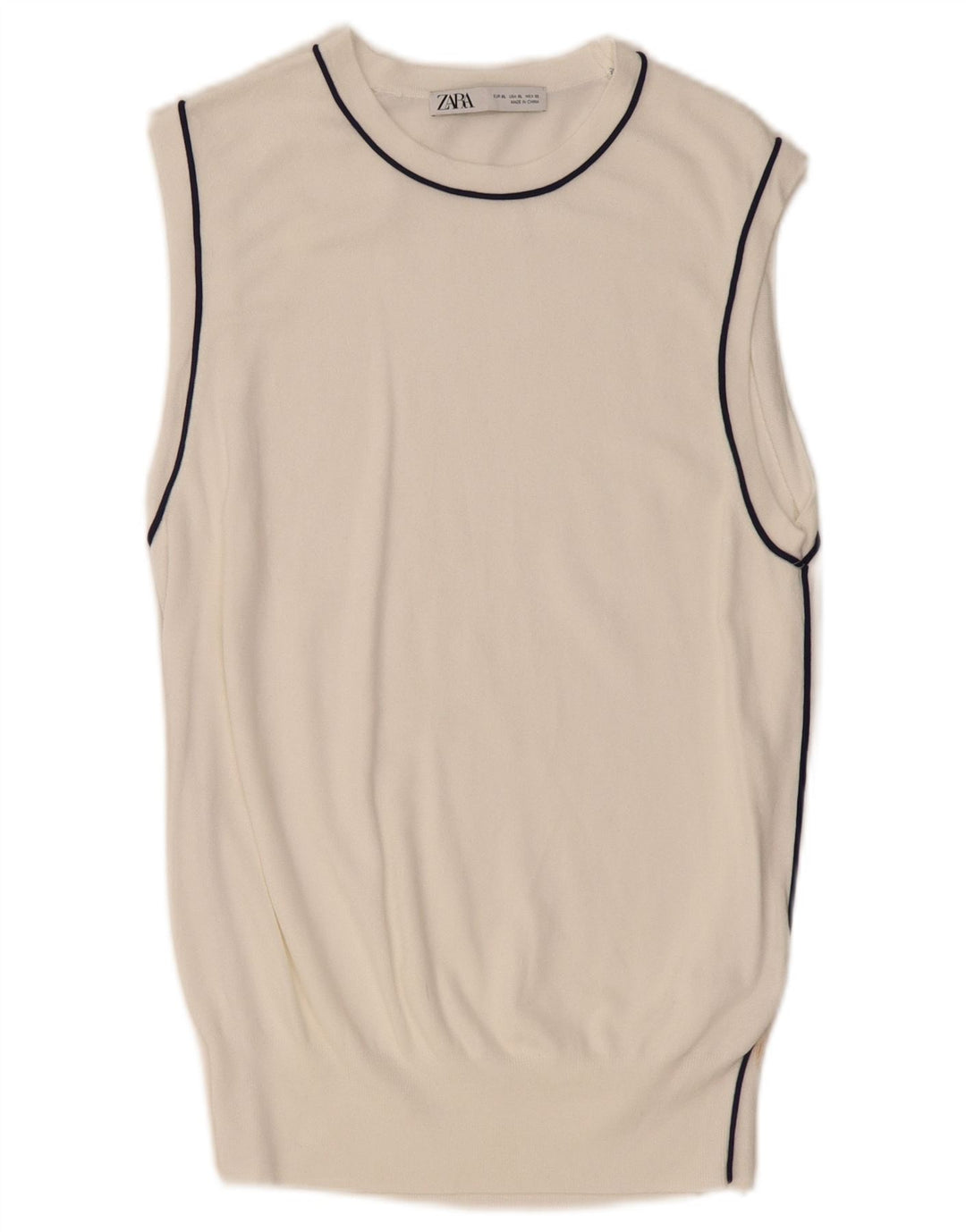 Γυναικείο γιλέκο ZARA Tank Top UK 18 XL Λευκή βισκόζη