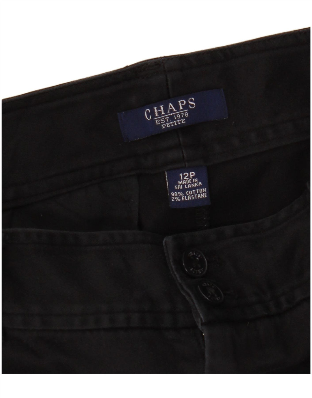CHAPS Γυναικείο Petite ίσιο παντελόνι Chino US 12 Μεγάλο W32 L28 Μαύρο