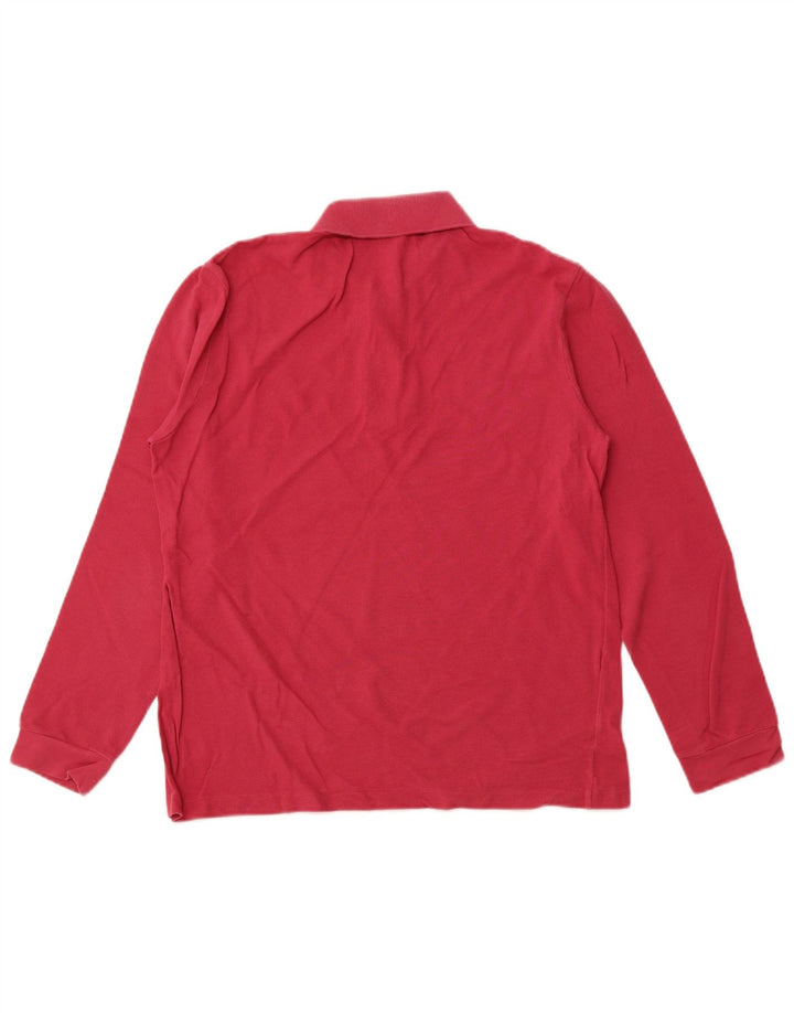 Ανδρικό μακρυμάνικο μπλουζάκι πόλο LACOSTE Νούμερο 3 Μικρό ροζ βαμβακερό