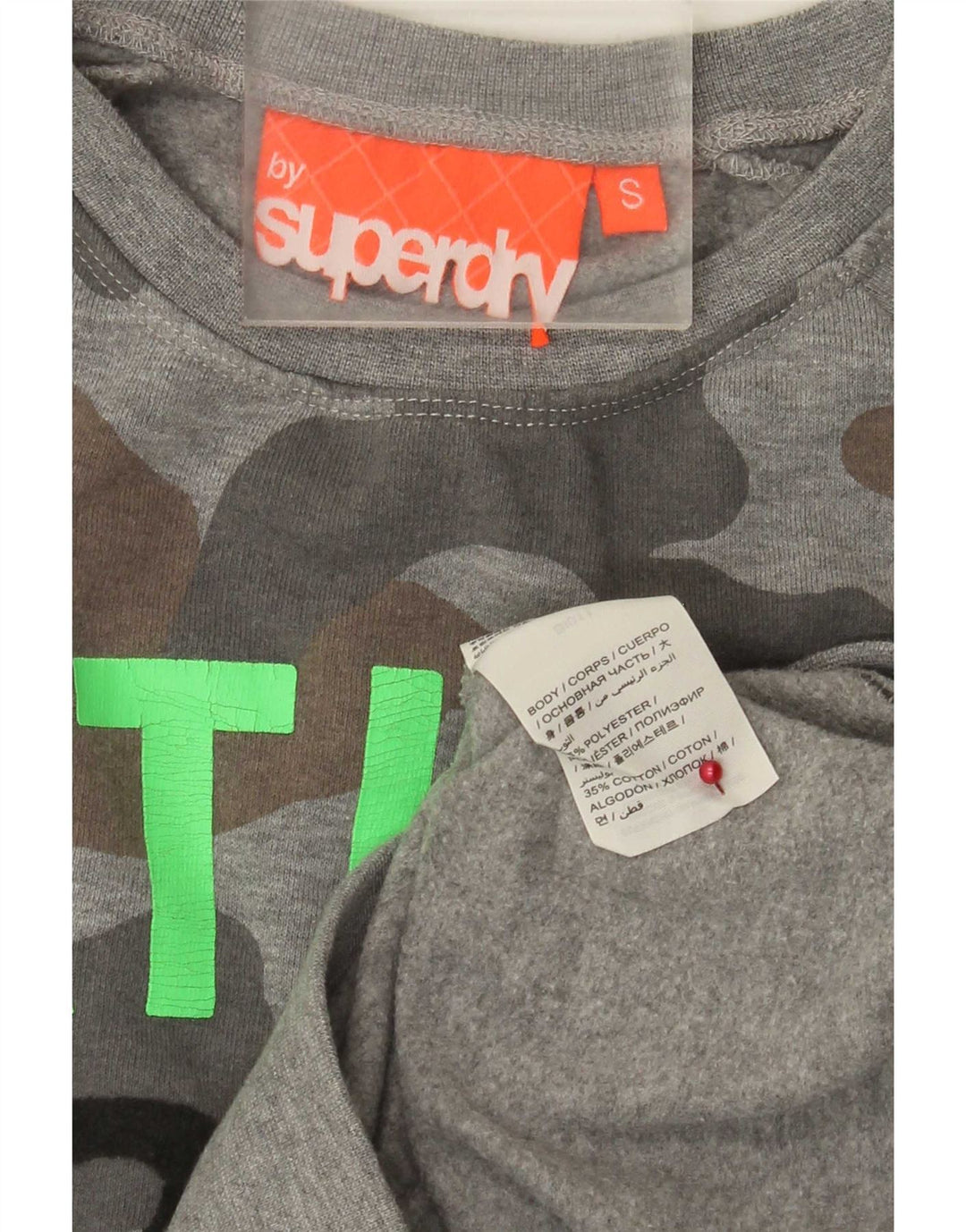 Superdry Ανδρικό φούτερ με κανονική εφαρμογή, γραφικό, μικρό γκρι καμουφλάζ