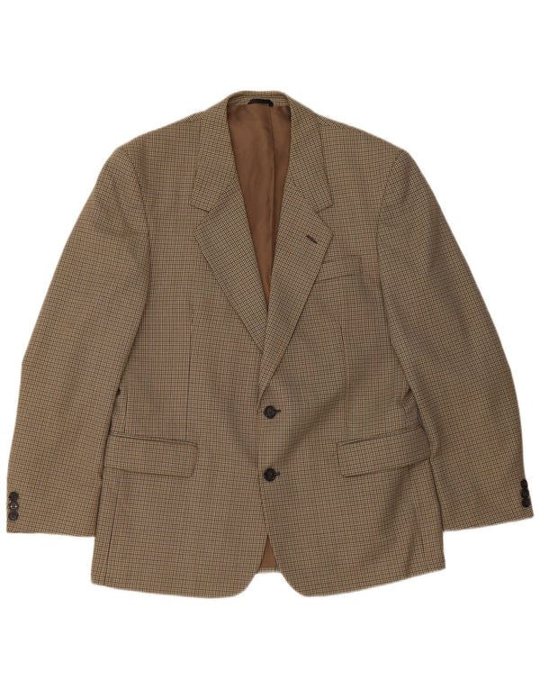 Bersani Ανδρικό σακάκι με 2 κουμπιά σακάκι UK 40 Large Brown Houndstooth Πολυεστέρας