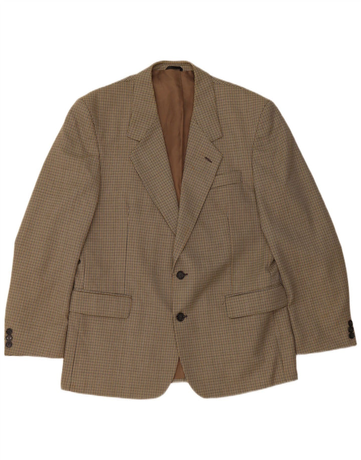 Bersani Ανδρικό σακάκι με 2 κουμπιά σακάκι UK 40 Large Brown Houndstooth Πολυεστέρας