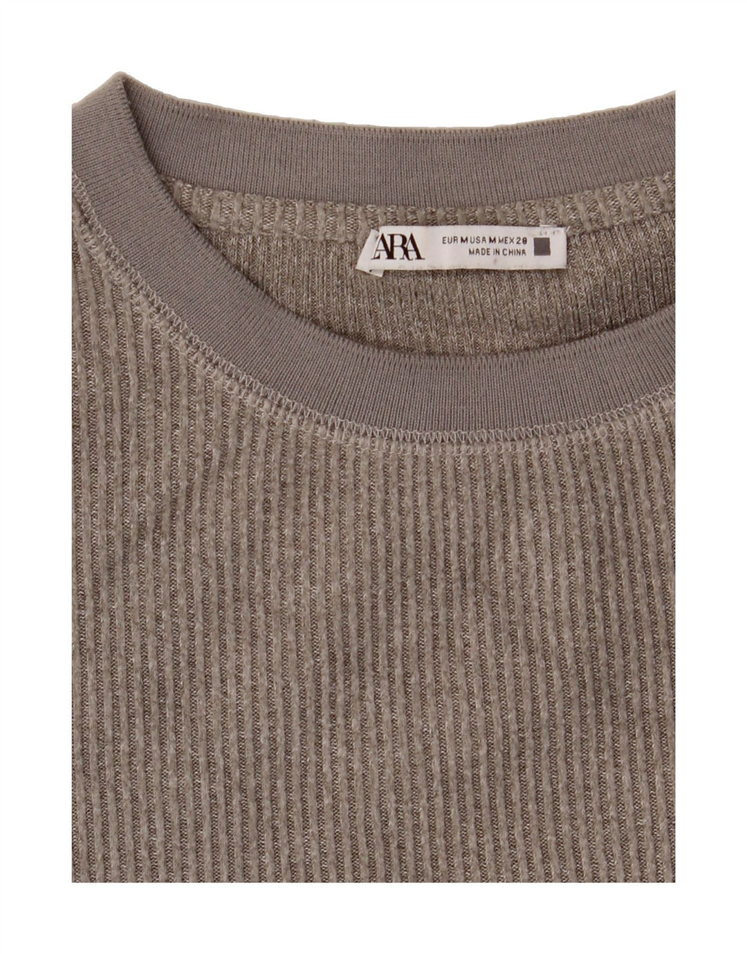 ZARA Womens Top Long Sleeve UK 14 Medium Grey Vintage Zara and Second-Hand Zara from Messina Hembry 