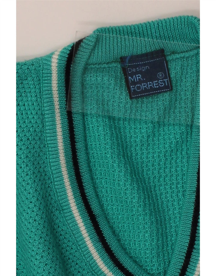 MR. FORREST Mens V-Neck Jumper Sweater XL Turquoise Vintage Mr. Forrest and Second-Hand Mr. Forrest from Messina Hembry 