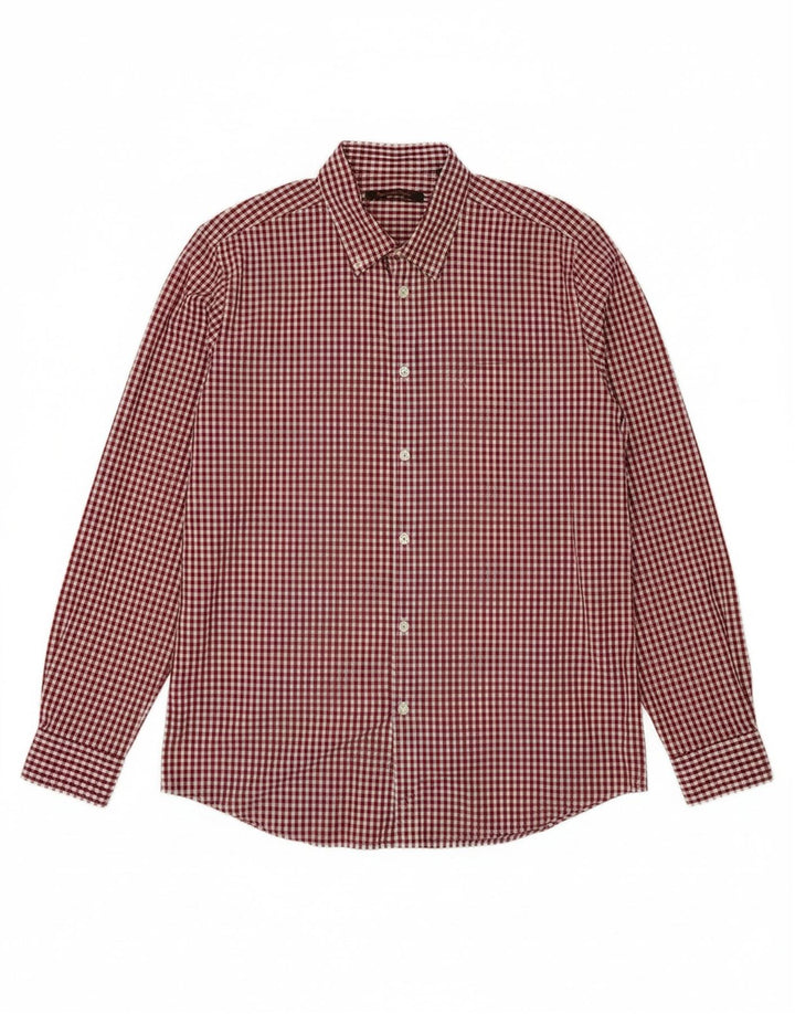 BEN SHERMAN Mens Shirt Large Red Check Cotton