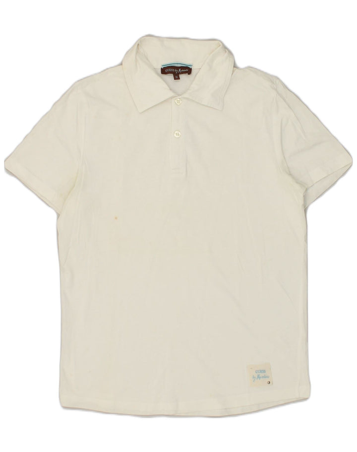 GUESS Mens Polo Shirt Small White Cotton | Vintage Guess | Thrift | Second-Hand Guess | Used Clothing | Messina Hembry 