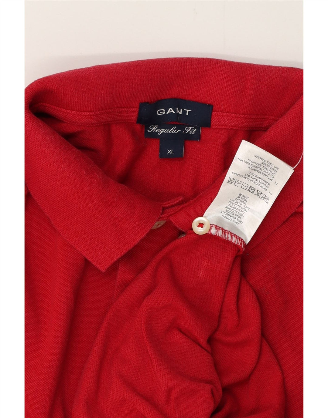 GANT Mens Regular Fit Polo Shirt XL Red Cotton Vintage Gant and Second-Hand Gant from Messina Hembry 