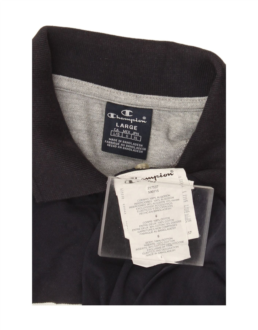 Ανδρικό μπλουζάκι πόλο Champion μεγάλο μπλε ναυτικό ριγέ βαμβακερό