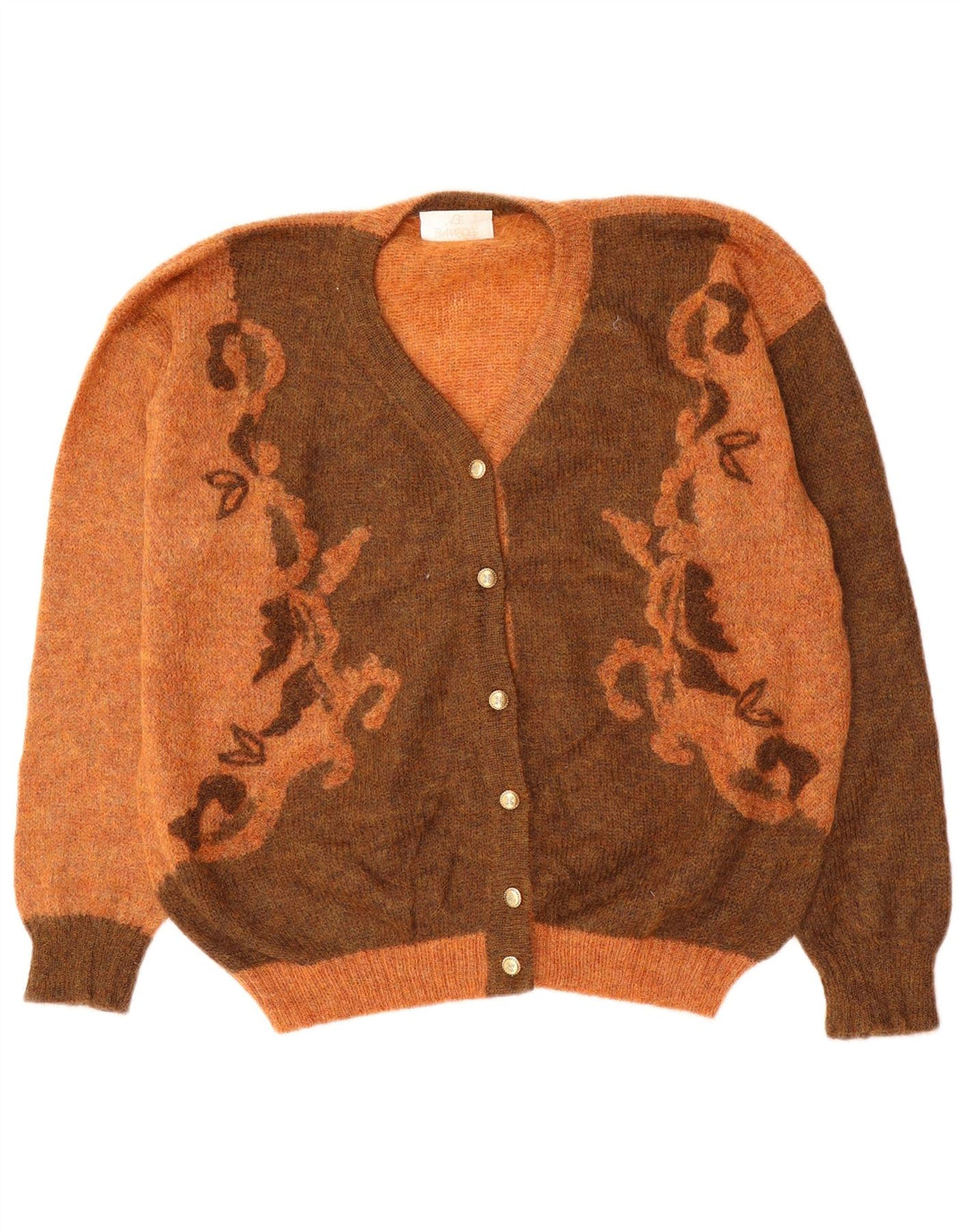 Γυναικείο πουλόβερ VINTAGE Ζακέτα UK 18 XL Πορτοκαλί μοχέρ