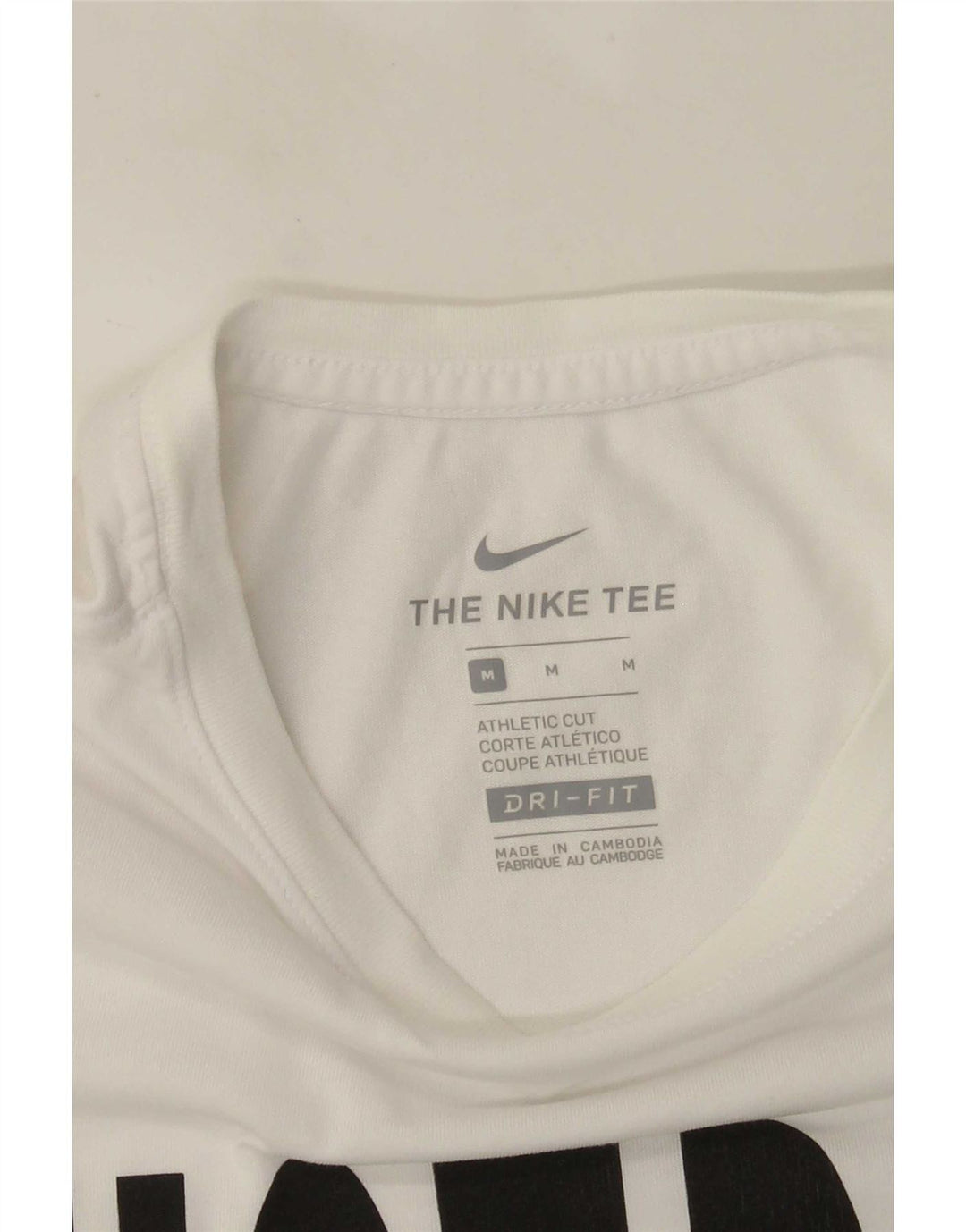 Ανδρικό γραφικό μπλουζάκι NIKE, Dri Fit, μεσαίο λευκό