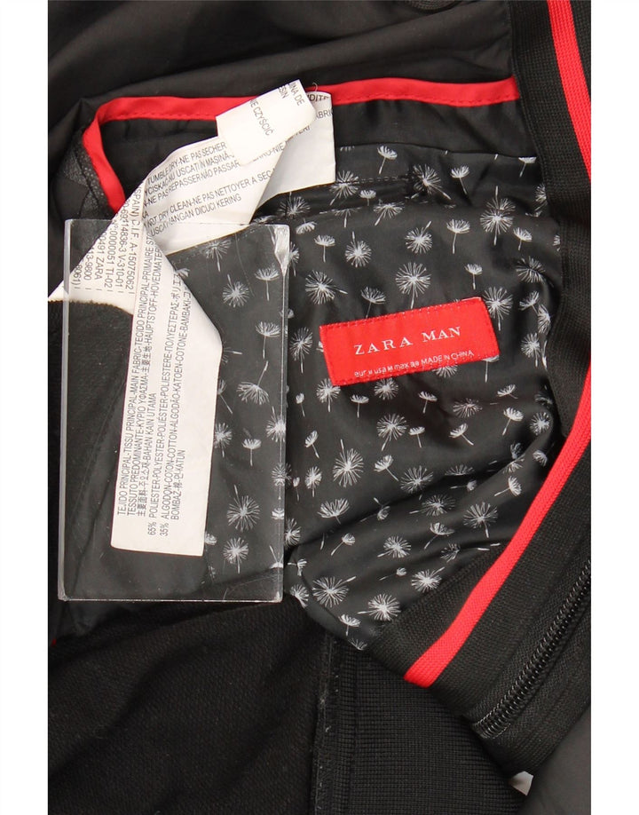 Zara Ανδρικό μπουφάν με κουκούλα UK 38 Medium Black Colourblock Polyester