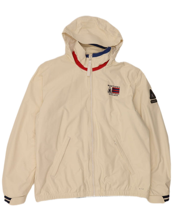Gaastra Ανδρικό μπουφάν βροχής με κουκούλα UK 46 3XL Off White Nylon