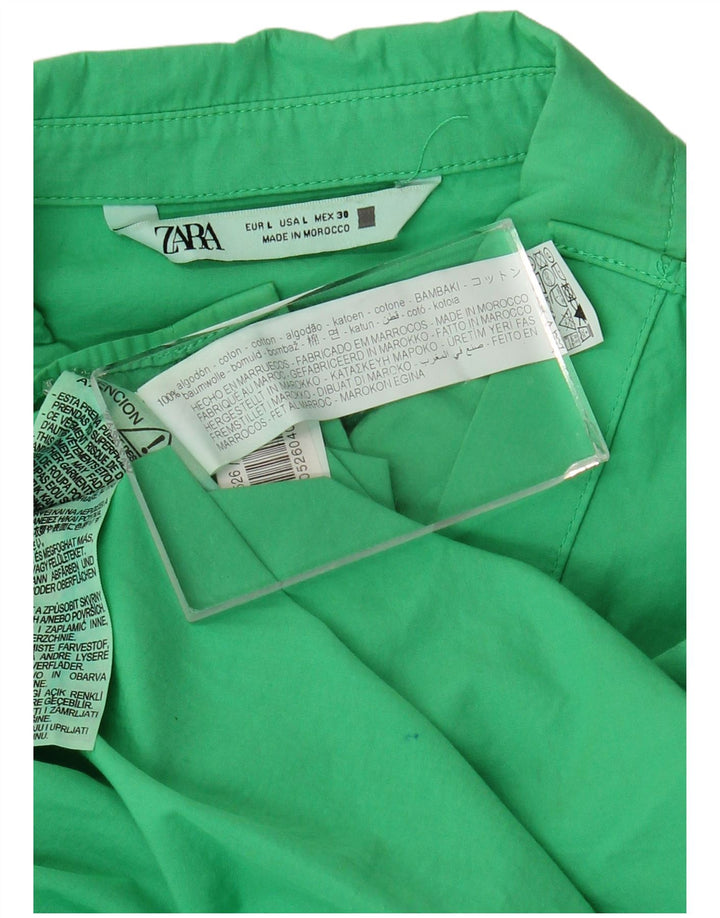 ZARA Γυναικείο πουκάμισο Oversized UK 16 Μεγάλο πράσινο βαμβακερό