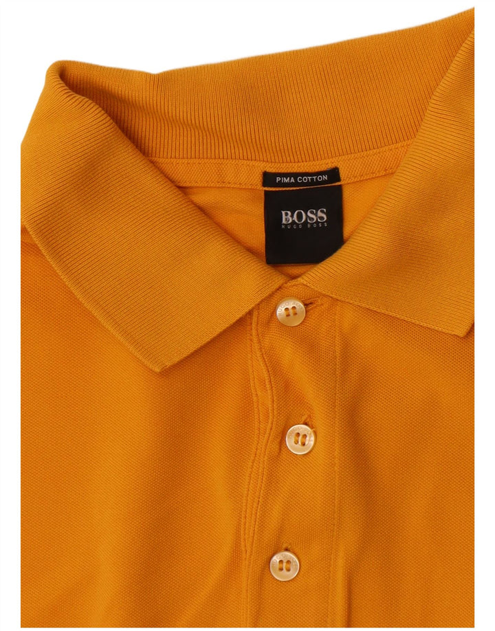 Ανδρικό πουκάμισο πόλο Hugo Boss XL κίτρινο