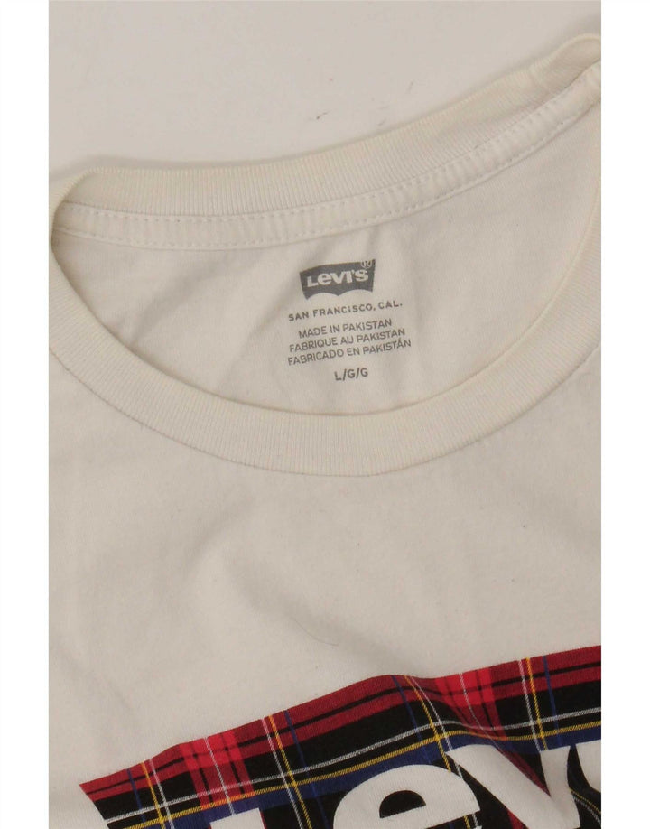 Ανδρικό γραφικό T-Shirt Levi's Top Large Off White