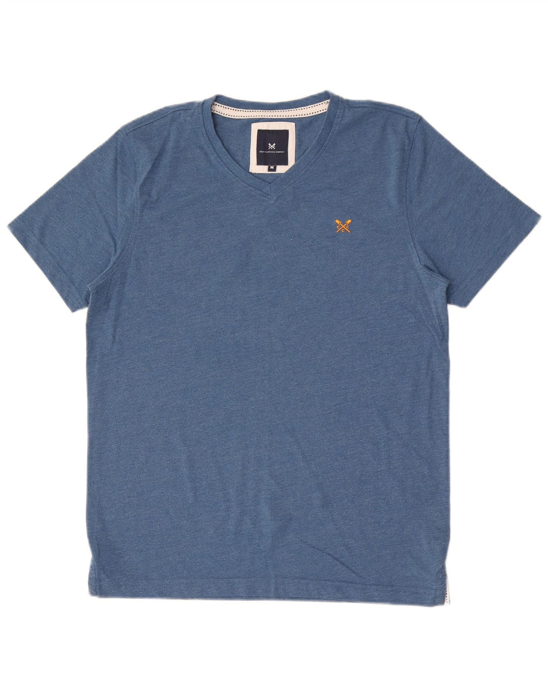 CREW CLOTHING Ανδρικό T-Shirt Top Μεσαίο Μπλε Βαμβακερό