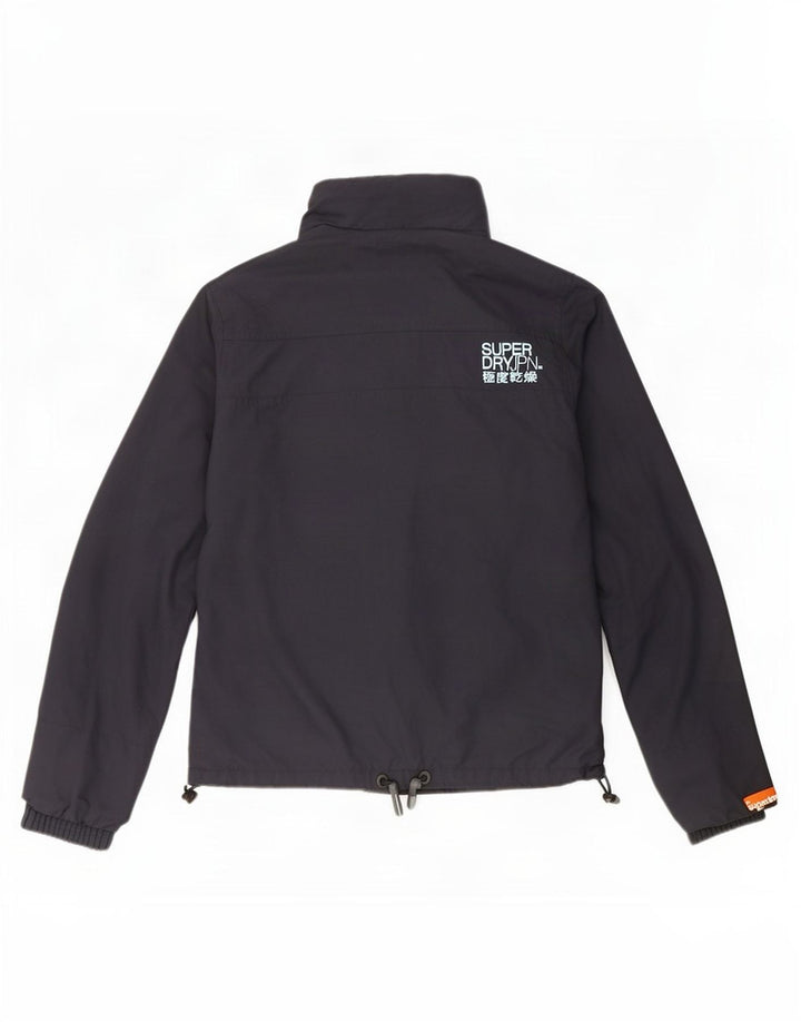 Superdry γυναικείο μπουφάν βροχής UK 14 Large Navy Blue Nylon