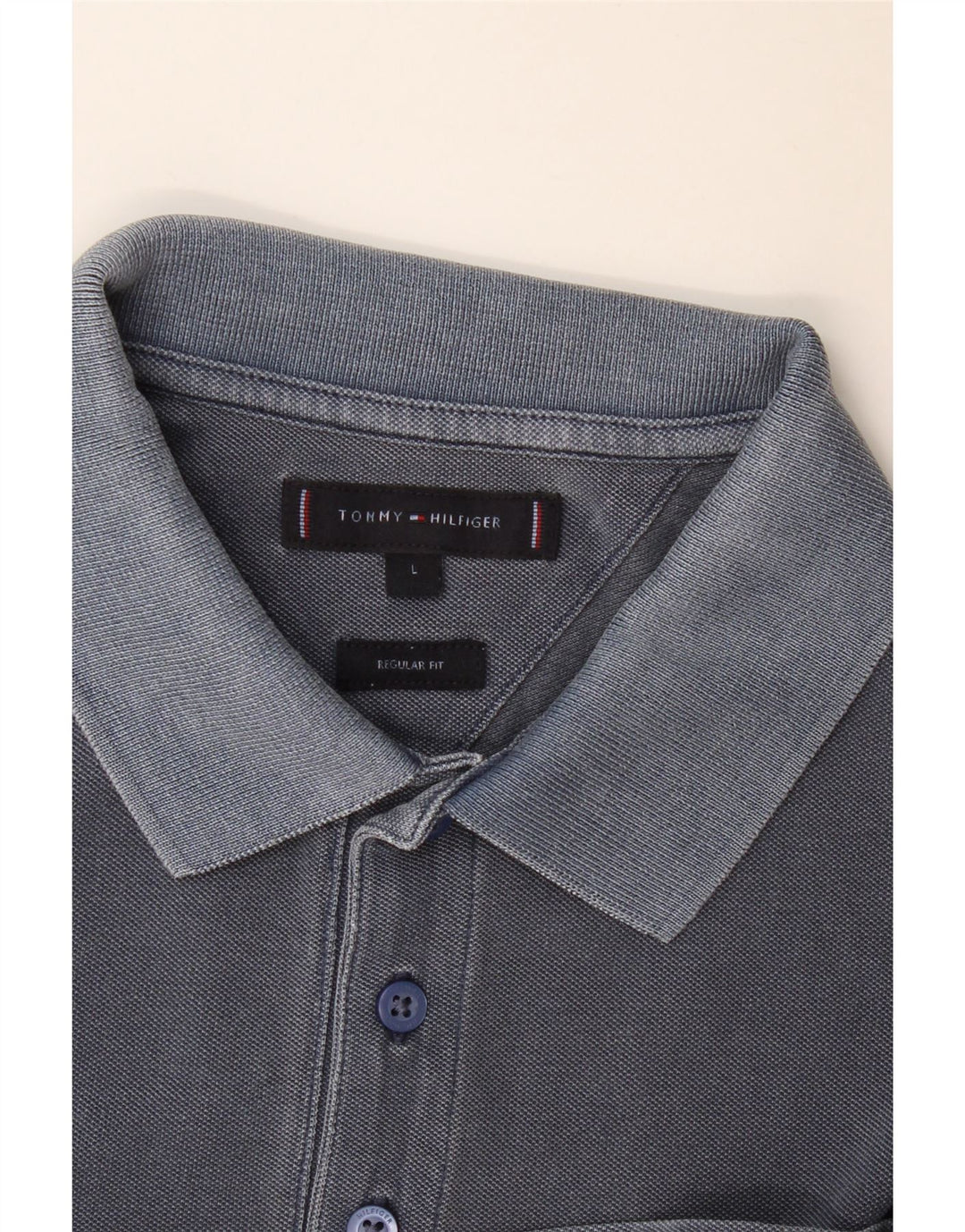 Tommy Hilfiger Ανδρικό πουκάμισο Polo με κανονική εφαρμογή, μεγάλο μπλε ναυτικό