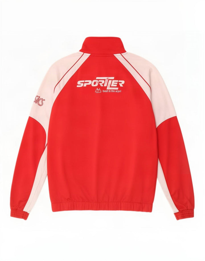 Ανδρική αθλητική φόρμα γραφικών Asics Top μπουφάν μεσαίου κόκκινου χρώματος πολυεστέρας