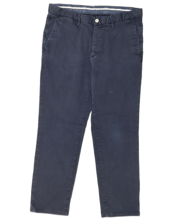 Massimo Dutti Ανδρικό παντελόνι Chino με λεπτή εφαρμογή EU 42 Large W32 L26 Navy Blue