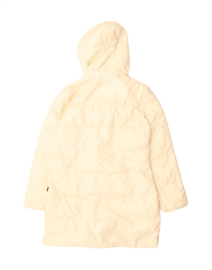 Kappa Γυναικείο παλτό με κουκούλα UK 12 Medium Off White Polyester