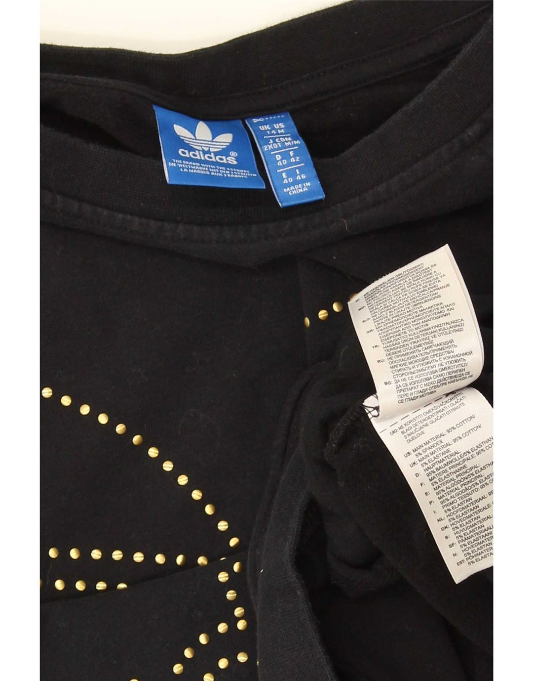 Γυναικείο Φούτερ Adidas Graphic Jumper UK 14 Μεσαίο μαύρο βαμβακερό