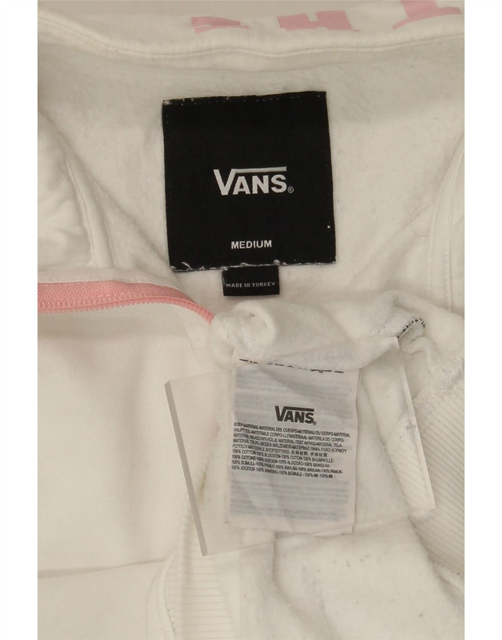 Ανδρικό φούτερ με φερμουάρ VANS, μεσαίο λευκό βαμβακερό