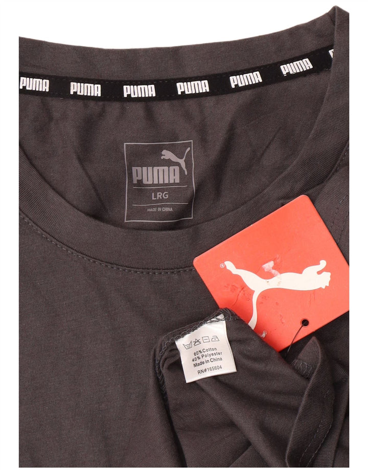 Ανδρικό T-Shirt PUMA Top μεγάλο γκρι βαμβακερό