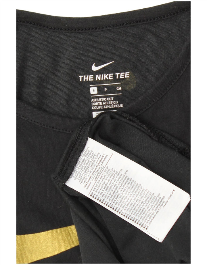 Ανδρικό φανελάκι με γραφικό κοψίματα Nike, μικρό μαύρο βαμβακερό