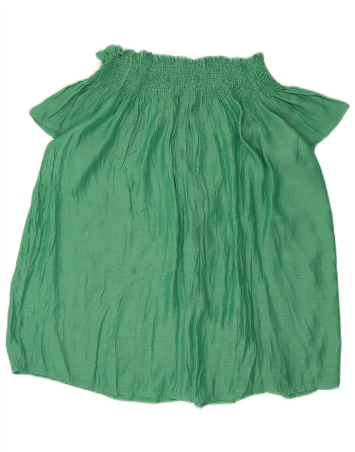 Zara Γυναικεία Μπλούζα Off Shoulder Top UK 14 Medium Green