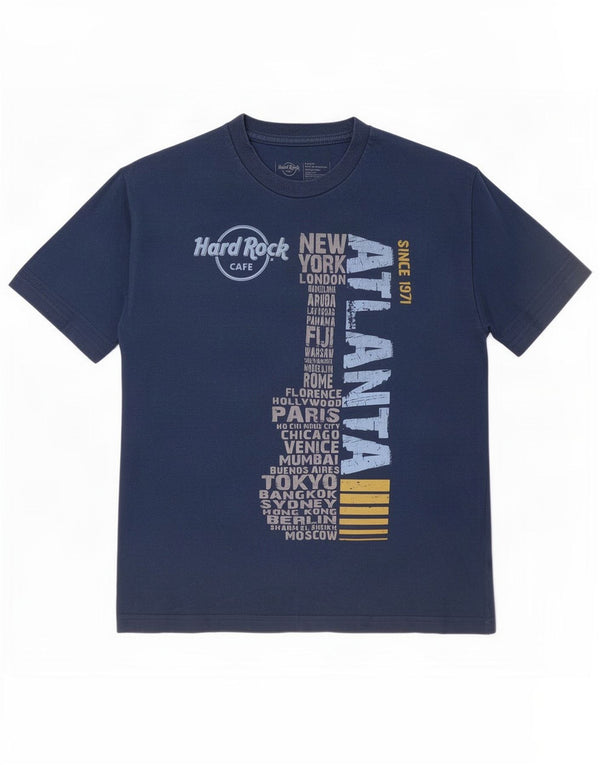 Hard Rock Cafe Boys Atlanta Graphic T-Shirt Top 15-16 Years XL Blue Cotton