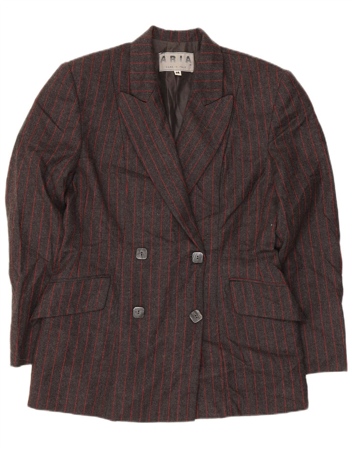 Γυναικείο σετ 2 τεμαχίων Aria διπλό στήθος UK 14 Medium W26 Γκρι ριγέ μαλλί