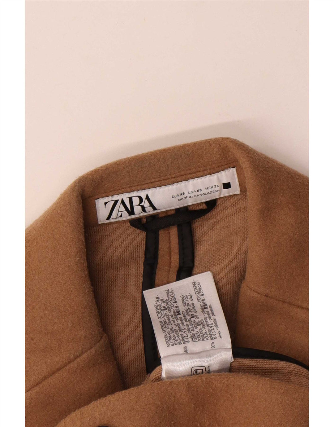 Zara Ανδρικό Πανωφόρι Oversized UK 34 XS Beige Polyester