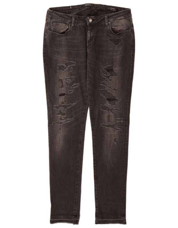 Guess Womens Starlet Distressed Skinny Jeans με χαμηλή μέση W31 L32 Γκρι βαμβακερό