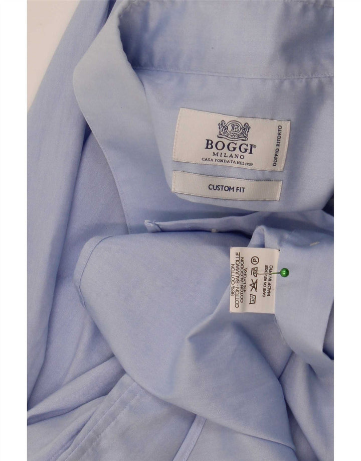 Boggi Mens Custom Fit Πουκάμισο Μέγεθος 39 Μεσαίο Μπλε Βαμβάκι
