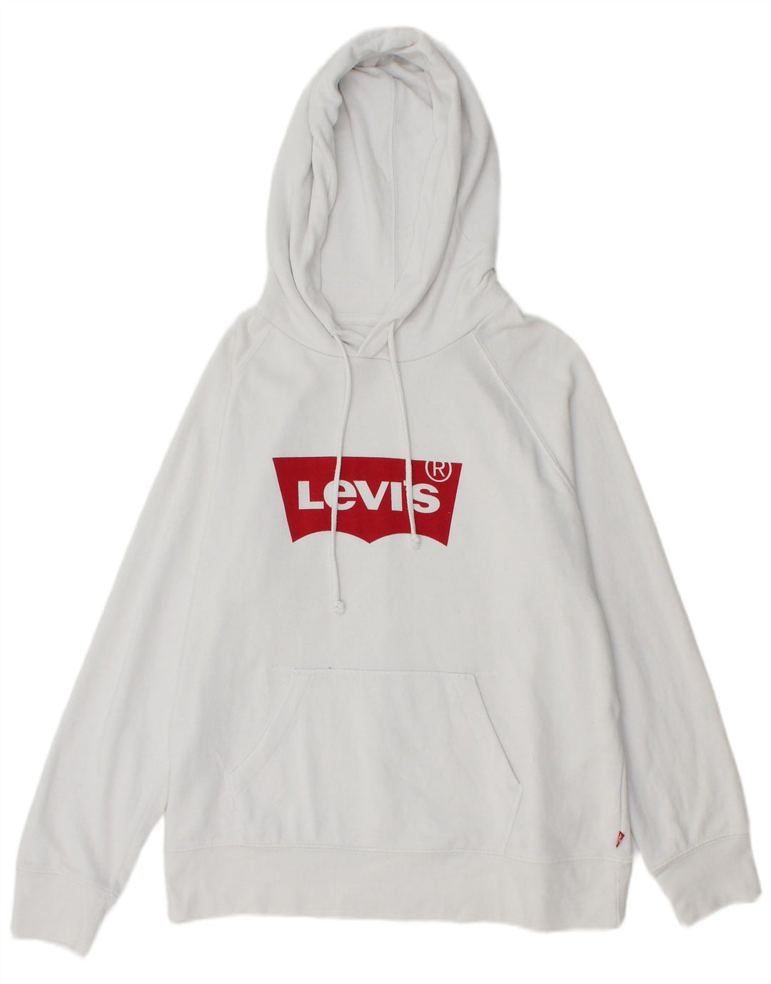 LEVI'S Womens Graphic Hoodie Jumper UK 14 Medium White