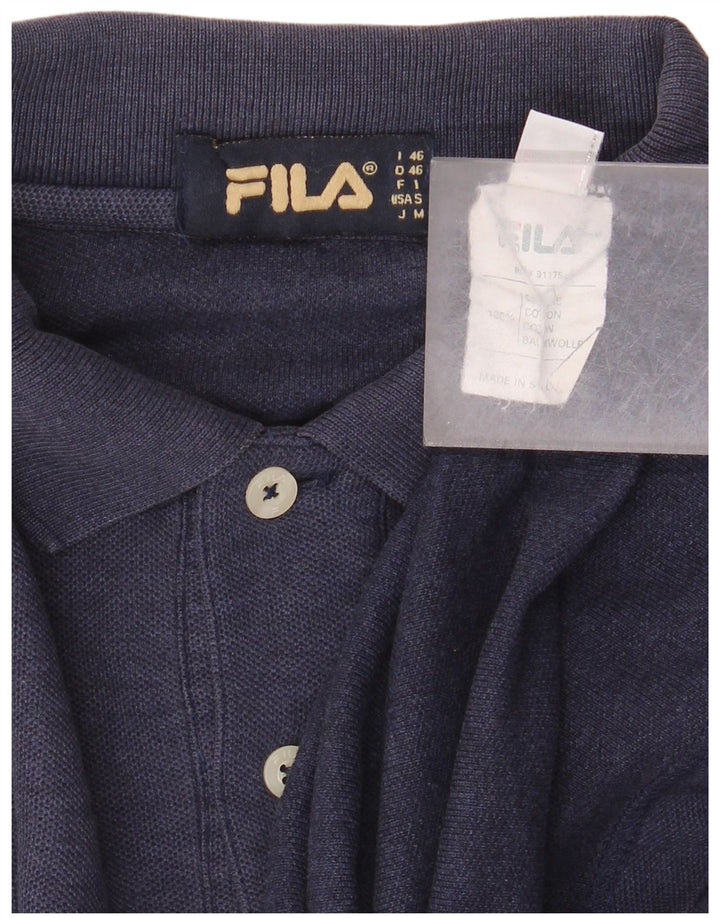 Fila Ανδρικό Πόλο Μπλουζάκι IT 46 Small Navy Blue Βαμβακερό