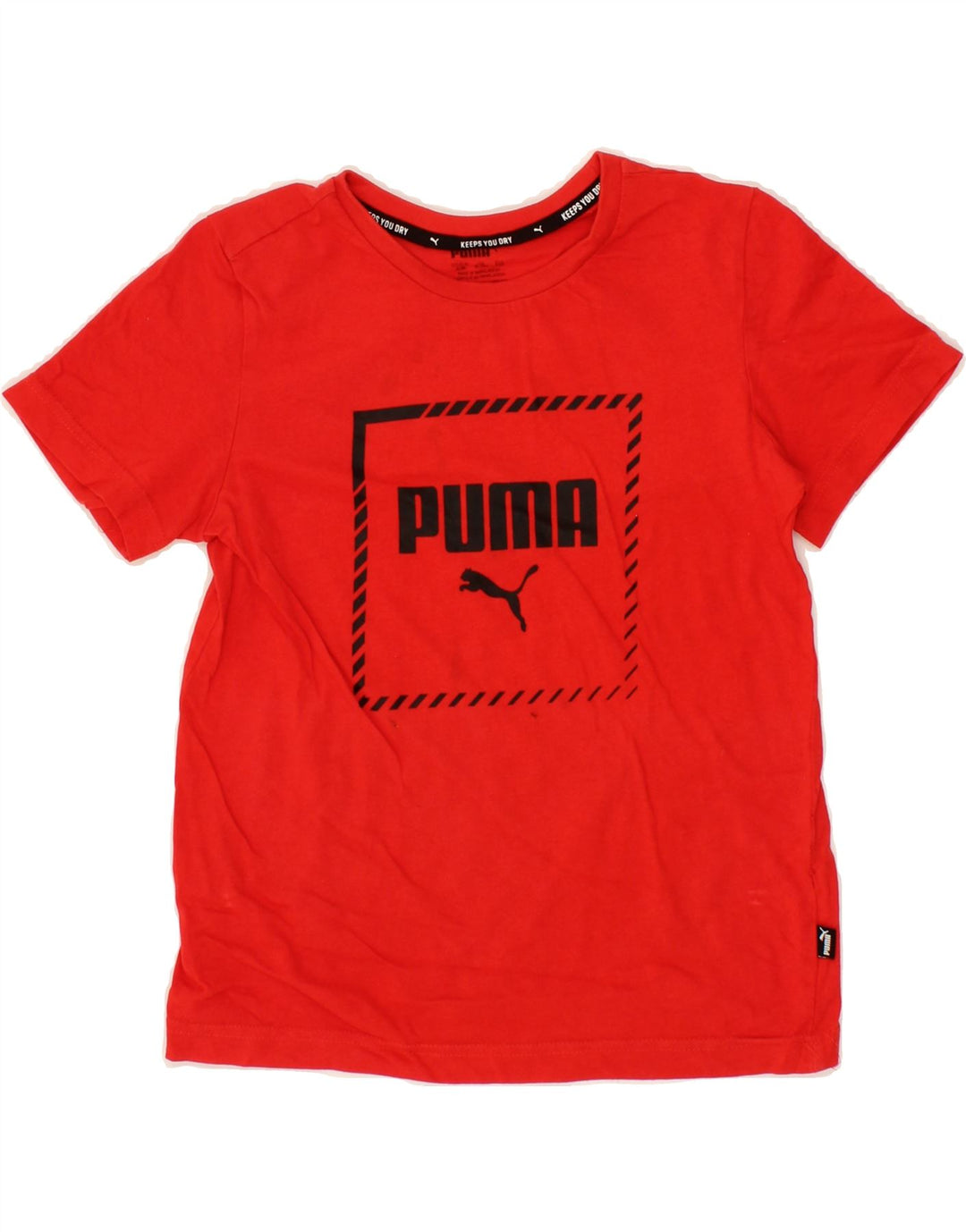 PUMA Boys Graphic T-Shirt Top 9-10 Years Red Vintage Puma and Second-Hand Puma from Messina Hembry 
