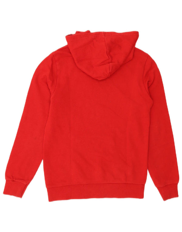 Benetton Boys Graphic Hoodie Jumper 10-11 Years XL Red Colourblock Cotton