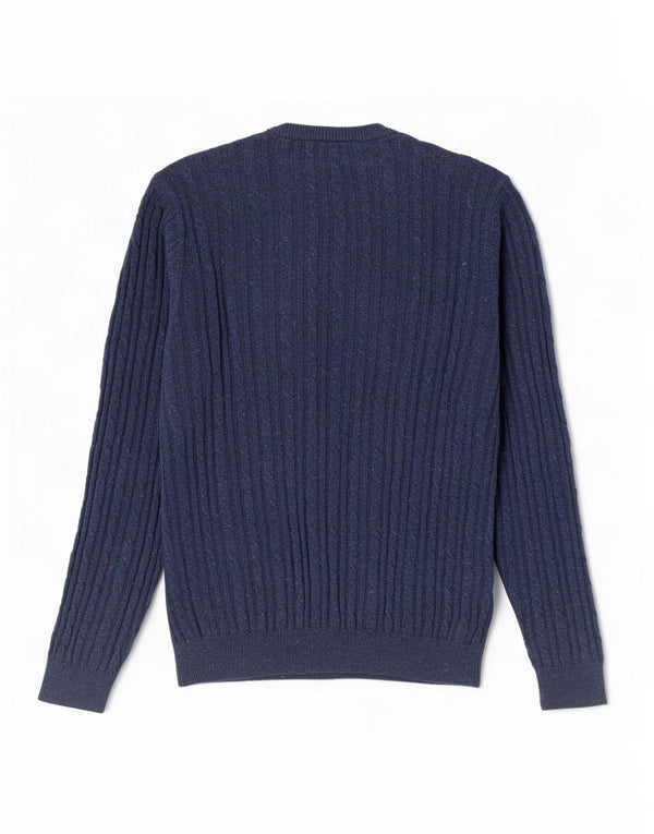Jack Wills Ανδρικό πουλόβερ με λαιμόκοψη μεσαίου μπλε βαμβακερό