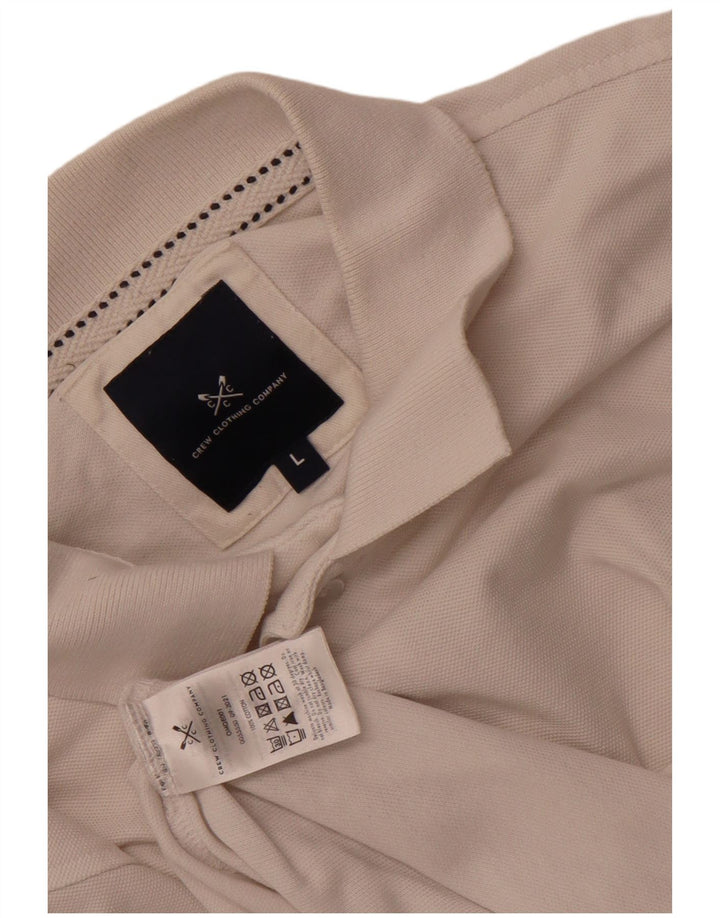 CREW CLOTHING Ανδρικό πουκάμισο polo μεγάλο λευκό βαμβακερό