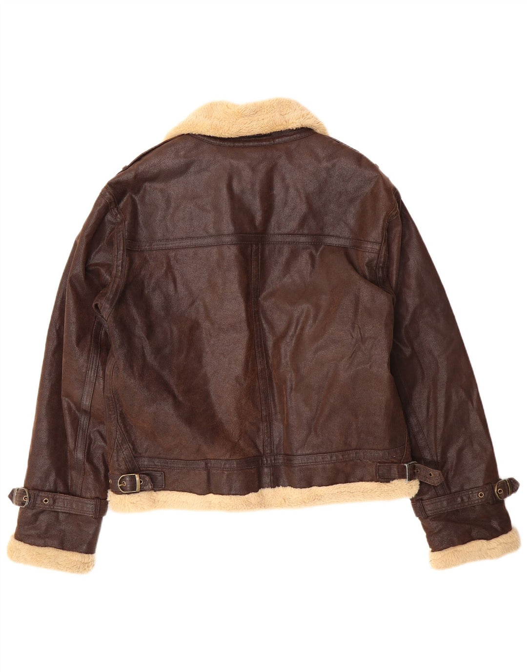 BLUSTAFF Γυναικείο Shearling Jacket UK 16 Large Brown Δερμάτινο