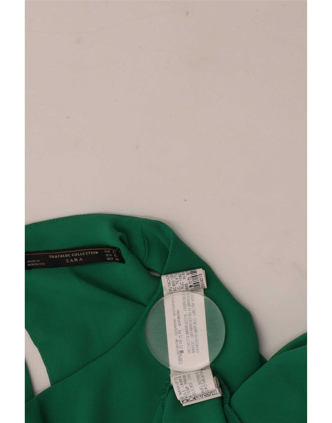 Zara Γυναικεία Αμάνικη Μπλούζα Τοπ UK 6 XS Πράσινο Πολυεστέρας