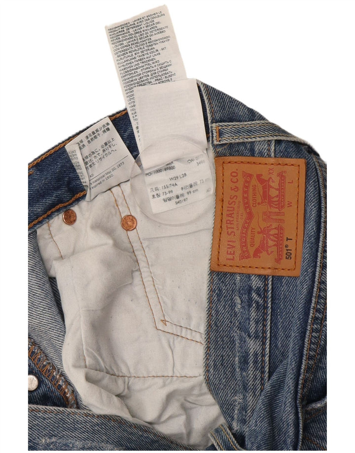 Levi's Womens 501 Distressed Straight Jeans W29 L28 Blue Cotton