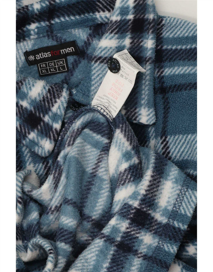 Atlas For Men Ανδρικό πουκάμισο Fleece Μεγάλο Μπλε Πολυεστέρας