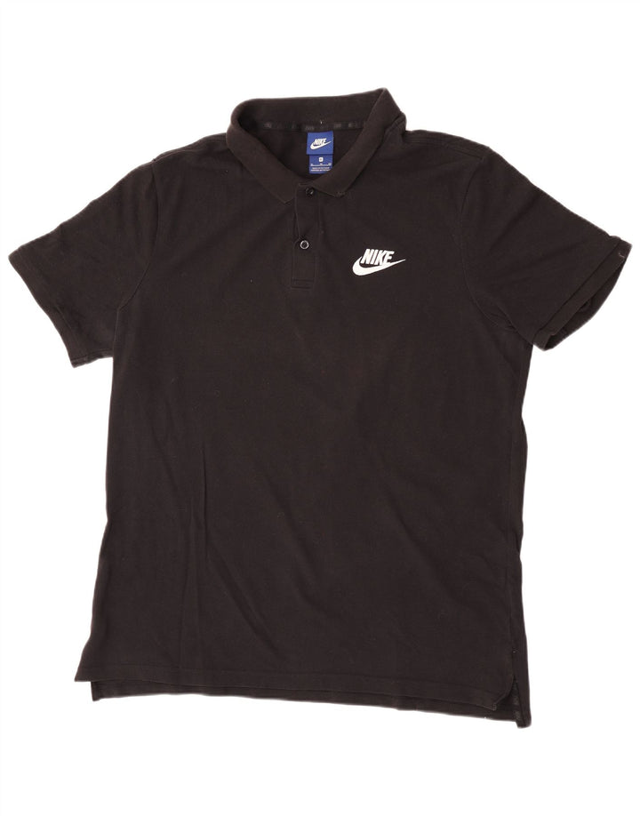 Ανδρικό μπλουζάκι πόλο Nike 2XL μαύρο βαμβακερό