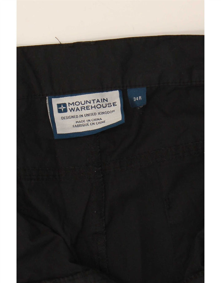 Mountain Warehouse Ανδρικό ίσιο παντελόνι Cargo W34 L32 Μαύρο πολυεστέρα