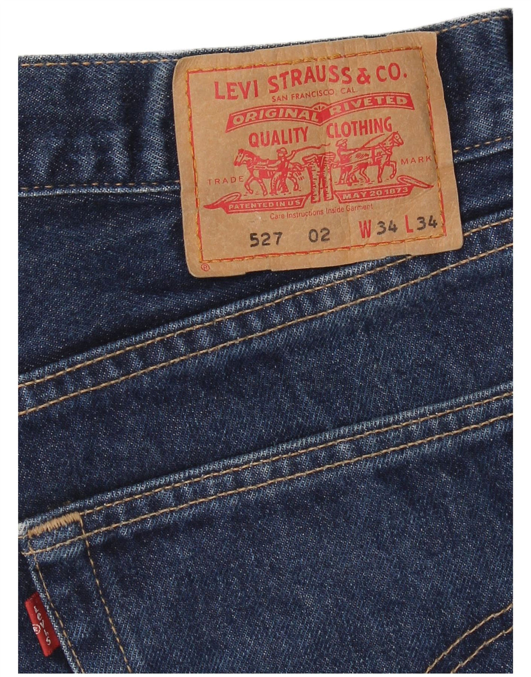 Levi's Mens 527 Bootcut Jeans W34 L34 Navy Blue